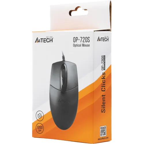 Мышь A4Tech OP-720S черный оптическая 1200dpi silent USB 2but