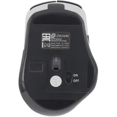 Мышь Оклик 516MW черный/серебристый оптическая 1600dpi silent беспров. BT/Radio USB для ноутбука 6but (1978689)