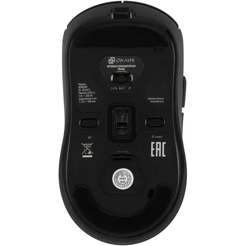 Мышь Оклик 800GMW черный/черный оптическая 10000dpi беспров. BT/Radio USB 6but