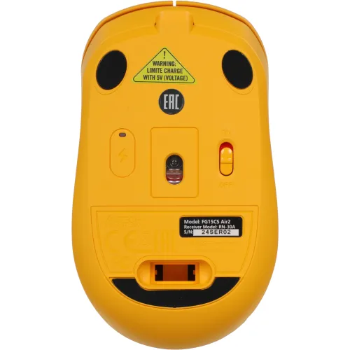 Мышь A4Tech Fstyler FG15CS Air2 желтый оптическая 1200dpi silent беспров. USB для ноутбука 3but