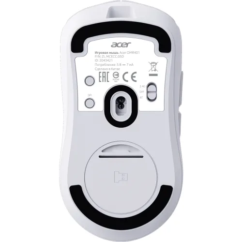 Мышь Acer OMR401 белый оптическая 12000dpi беспров. BT/Radio USB 5but (ZL.MCECC.05D)