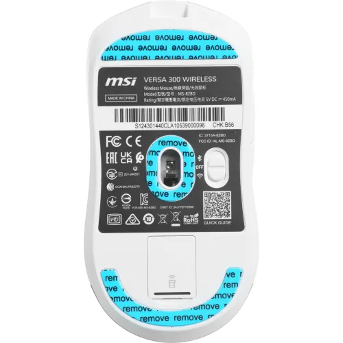 Мышь MSI VERSA 300 W MS-8ZBD белый оптическая 8000dpi беспров. BT/Radio USB 5but (S12-4301440-CLA)
