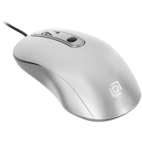 Мышь Оклик 155M серебристый оптическая 1600dpi USB 4but (337117)