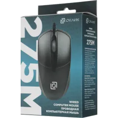 Мышь Оклик 275M черный оптическая 1200dpi USB 3but (412841)