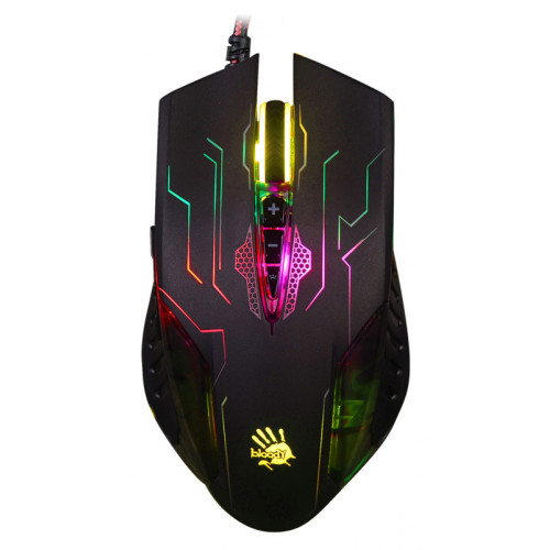 Мышь A4Tech Bloody Q51 черный/рисунок оптическая 6200dpi USB 8but
