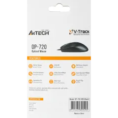 Мышь A4Tech OP-720 черный оптическая 1200dpi USB 3but (OP-720 USB (BLACK))