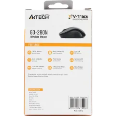 Мышь A4Tech G3-280N серый оптическая 1200dpi беспров. USB для ноутбука 3but