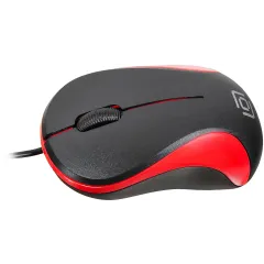 Мышь Оклик 115S черный/красный оптическая 1200dpi USB для ноутбука 3but (711637)