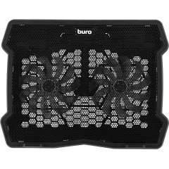 Подставка для ноутбука Buro BU-LCP150-B213 15"335x265x22мм 74.35дБ 1xUSB 2x 140ммFAN 480г металлическая сетка/пластик черный