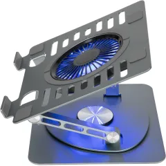 Подставка для ноутбука Digma D-NCP170-1xRGB110-360 17" 240x230x50мм 28дБ 2xUSB 1x 110ммFAN 940г Fan-control алюминий серый