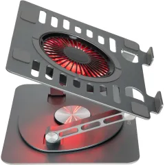 Подставка для ноутбука Digma D-NCP170-1xRGB110-360 17" 240x230x50мм 28дБ 2xUSB 1x 110ммFAN 940г Fan-control алюминий серый