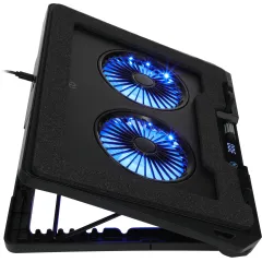 Подставка для ноутбука Digma D-NCP170-2x110RGB 18" 400x288x45мм 52дБ 2xUSB 2x 110ммFAN 1250г Fan-control металл/пластик черный