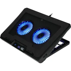 Подставка для ноутбука Digma D-NCP170-2x110RGB 18" 400x288x45мм 52дБ 2xUSB 2x 110ммFAN 1250г Fan-control металл/пластик черный