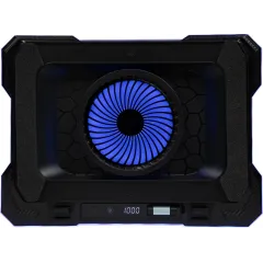 Подставка для ноутбука Digma D-NCP190-1x100RGB 19" 428x316x58мм 52дБ 2xUSB 1x 140ммFAN 1280г Fan-control металл/пластик черный