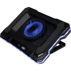 Подставка для ноутбука Digma D-NCP190-1x100RGB 19" 428x316x58мм 52дБ 2xUSB 1x 140ммFAN 1280г Fan-control металл/пластик черный