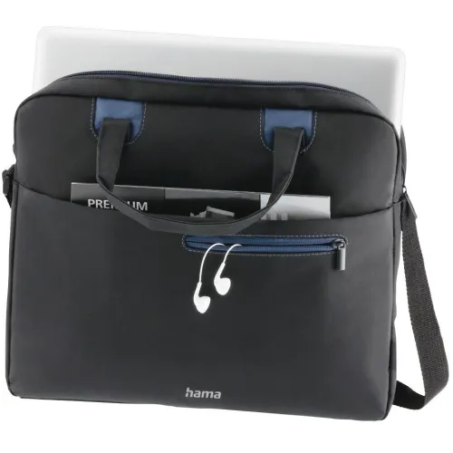 Сумка для ноутбука 15.6" Hama Sydney черный/синий полиэстер (00216519)