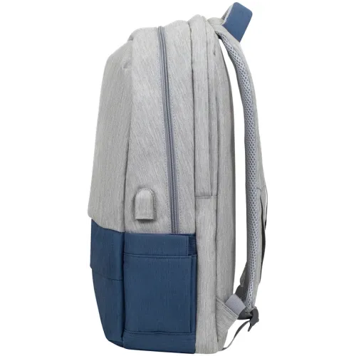 Рюкзак для ноутбука 17.3" Riva 7567 серый/темно-синий полиэстер (7567 GREY/DARK BLUE)