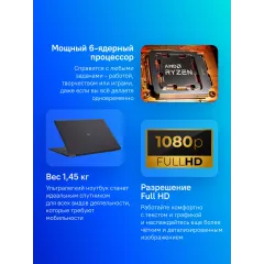 Ноутбук Maibenben S14A-R545UM Ryzen 5 Pro 4650U 8Gb SSD256Gb AMD Radeon Graphics 14" IPS FHD (1920x1080) Linux dk.blue WiFi BT Cam 5000mAh (S14A-R545UMA1SLURE0)