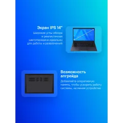 Ноутбук Maibenben S14A-R545UM Ryzen 5 Pro 4650U 8Gb SSD256Gb AMD Radeon Graphics 14" IPS FHD (1920x1080) Linux dk.blue WiFi BT Cam 5000mAh (S14A-R545UMA1SLURE0)
