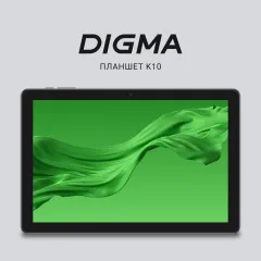 Планшет Digma K10 T606 (1.6) 8C RAM4Gb ROM64Gb 10.1" IPS 1280x800 4G Android 14 серый 5Mpix 2Mpix BT WiFi microSD 1Tb 5000mAh 225hrs
