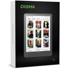 Электронная книга Digma P6 6" E-Ink Kaleido 3 1072x1448 Touch Screen 1.8Ghz 3072/32Gb/SD/microSDHC темно-серый