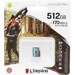 Флеш карта microSDXC 512GB Kingston SDCG3/512GBSP Canvas Go! Plus w/o adapter
