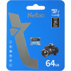 Флеш карта microSDXC 64GB Netac NT02P500STN-064G-S P500 w/o adapter