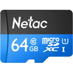 Флеш карта microSDXC 64GB Netac NT02P500STN-064G-S P500 w/o adapter