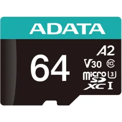Флеш карта microSDXC 64GB A-Data AUSDX64GUI3V30SA2-RA1 Premier Pro + adapter