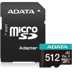 Флеш карта microSDXC 512GB A-Data AUSDX512GUI3V30SA2-RA1 Premier Pro + adapter