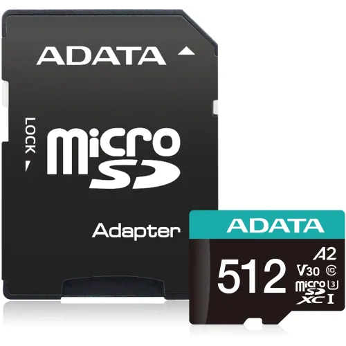Флеш карта microSDXC 512GB A-Data AUSDX512GUI3V30SA2-RA1 Premier Pro + adapter