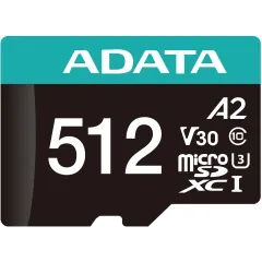 Флеш карта microSDXC 512GB A-Data AUSDX512GUI3V30SA2-RA1 Premier Pro + adapter