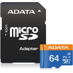 Флеш карта microSDXC 64GB A-Data AUSDX64GUICL10A1-RA1 Premier + adapter