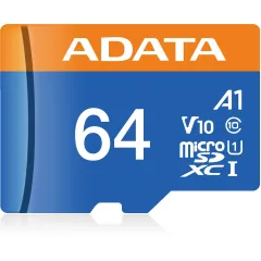 Флеш карта microSDXC 64GB A-Data AUSDX64GUICL10A1-RA1 Premier + adapter