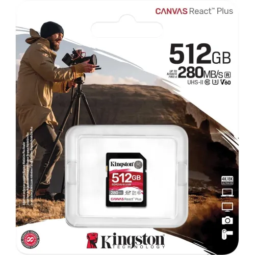 Флеш карта SDXC 512GB Kingston SDR2V6/512GB Canvas React Plus w/o adapter
