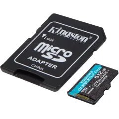 Флеш карта microSDXC 512GB Kingston SDCG4/512GB Canvas Go! Plus V10 A2 + adapter
