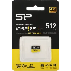 Флеш карта microSDXC 512GB Silicon Power SP512GBSTXLA2V1N Inspire V10 A2 w/o adapter