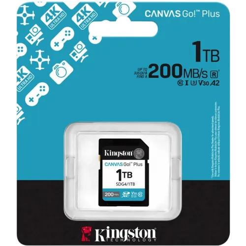 Флеш карта SDXC 1TB Kingston SDG4/1TB Canvas Go! Plus V30 w/o adapter