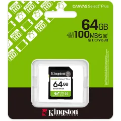 Флеш карта SDXC 64GB Kingston SDS3/64GB Canvas Select Plus V10 w/o adapter