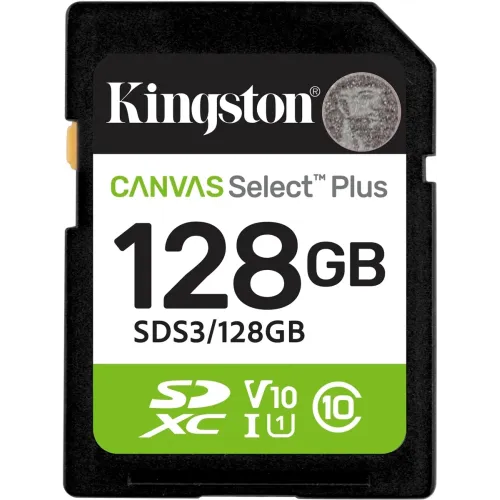 Флеш карта SDXC 128GB Kingston SDS3/128GB Canvas Select Plus V10 w/o adapter