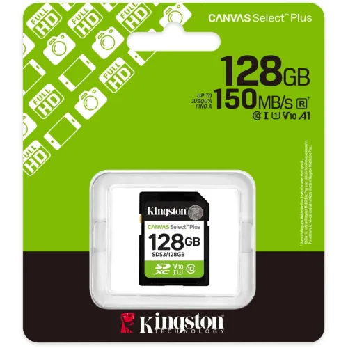 Флеш карта SDXC 128GB Kingston SDS3/128GB Canvas Select Plus V10 w/o adapter