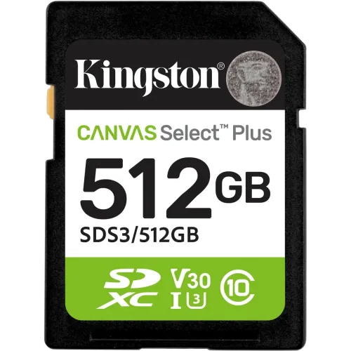 Флеш карта SDXC 512GB Kingston SDS3/512GB Canvas Select Plus V10 w/o adapter
