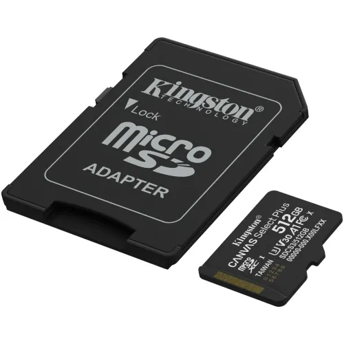 Флеш карта microSDXC 512GB Kingston SDCS3/512GB Canvas Select Plus V30 A1 + adapter