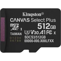 Флеш карта microSDXC 512GB Kingston SDCS3/512GBSP Canvas Select Plus V30 A1 w/o adapter