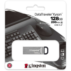 Флеш Диск Kingston 128GB DataTraveler Kyson DTKN/128GB USB3.2 серебристый/черный