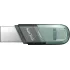 Флеш Диск Sandisk 64Gb iXpand Flip SDIX90N-064G-GN6NN USB3.1 зеленый/серебристый