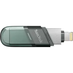 Флеш Диск Sandisk 64Gb iXpand Flip SDIX90N-064G-GN6NN USB3.1 зеленый/серебристый