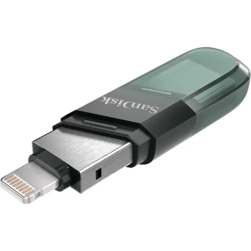 Флеш Диск Sandisk 64Gb iXpand Flip SDIX90N-064G-GN6NN USB3.1 зеленый/серебристый