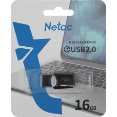 Флеш Диск Netac 16Gb U197 NT03U197N-016G-20BK USB2.0 черный/красный