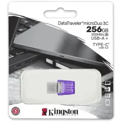 Флеш Диск Kingston 256Gb DataTraveler microDuo 3C DTDUO3CG3/256GB USB3.0 фиолетовый